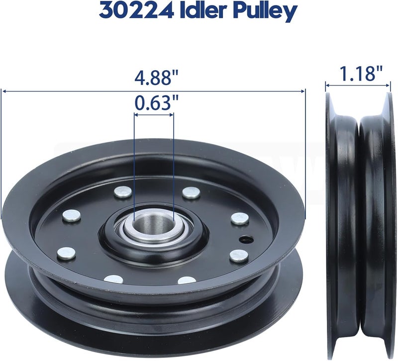 GUSUHAWK 2 Pack 30224 Flat Idler Pulley Replaces Dixie Chopper 30224 Pulley for Dixie Chopper LT1800 LT2000 LT2300 LT2400 LT2500 LT2700 LX2002 LX2400 LX2401 RB2700 SE2550 Classic 2750 2760 3372 Mowers - Image 4